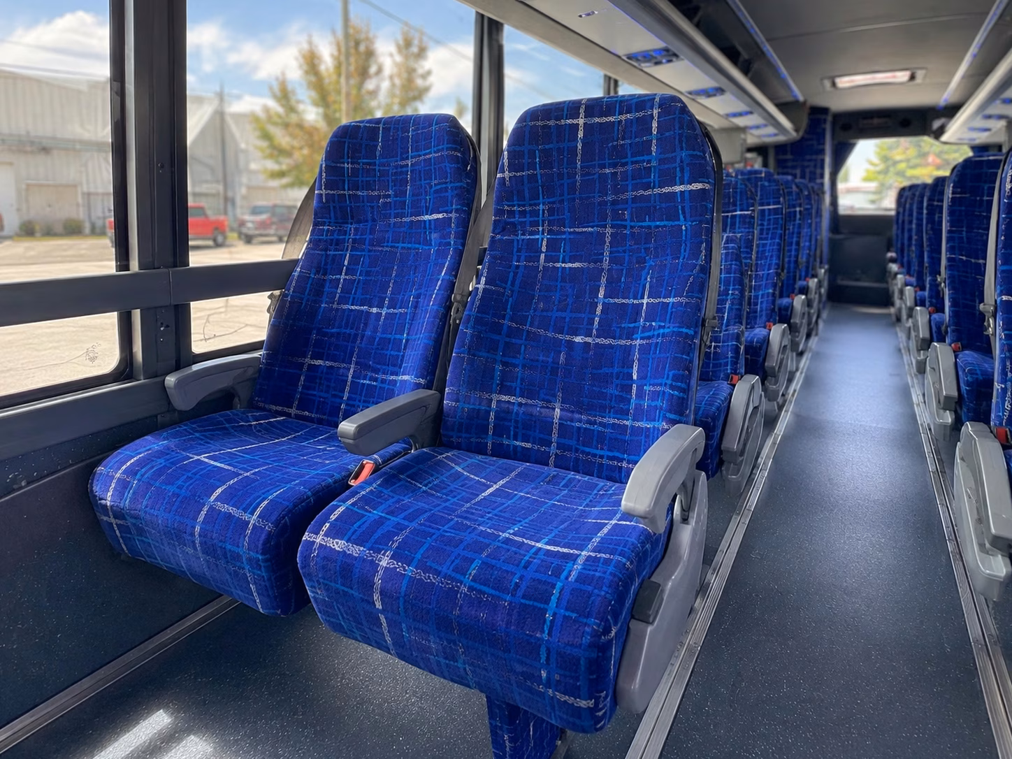 sandy charter bus interior